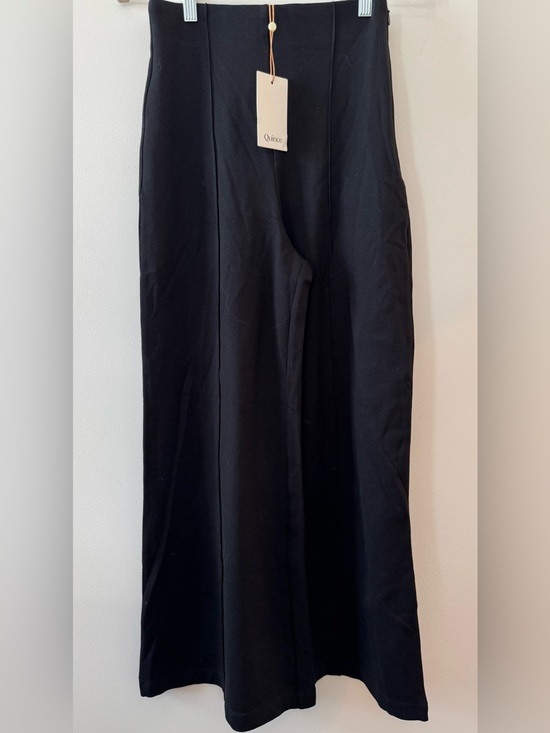 Quince Pants - NWT Quince Ultra-Stretch Ponte Super Wide Leg Ankle Pants - Black - Size Small